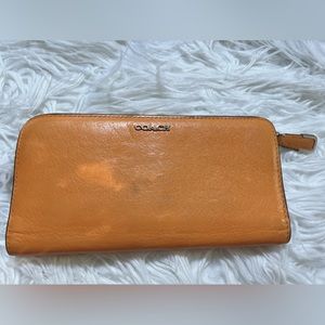Coach orange leather wallet
